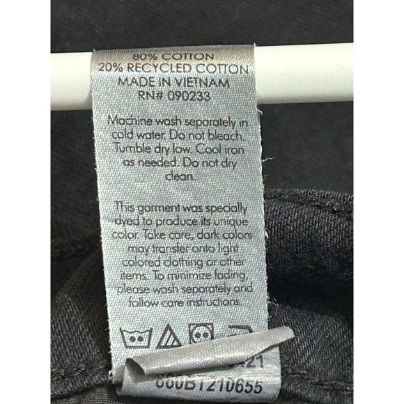 PacSun Women's Ultra High Rise Slim Jeans Size 24‎ Black Distressed Button Fly - Picture 11 of 14